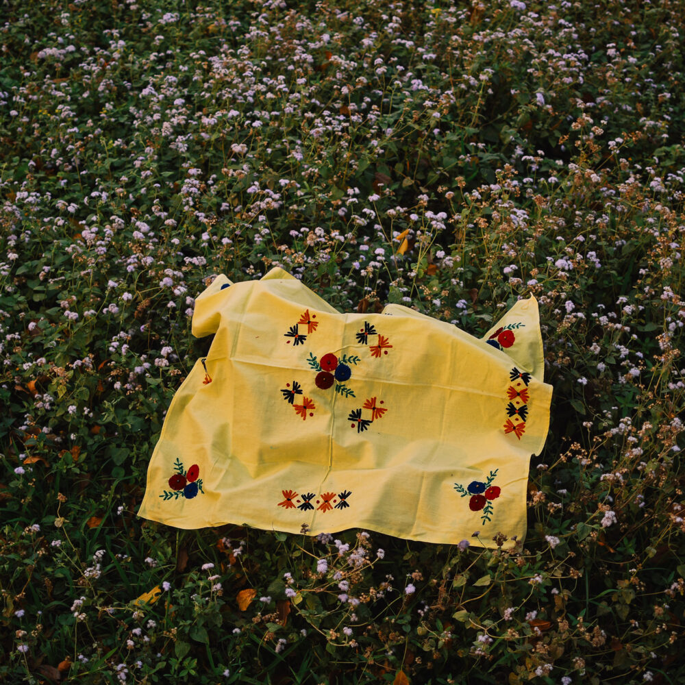 Rustic Mustard Embroidered Pillow #64